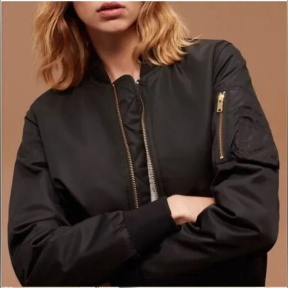 Wilfred Free Avion Black Bomber Jacket - Size S - Picture 2 of 7